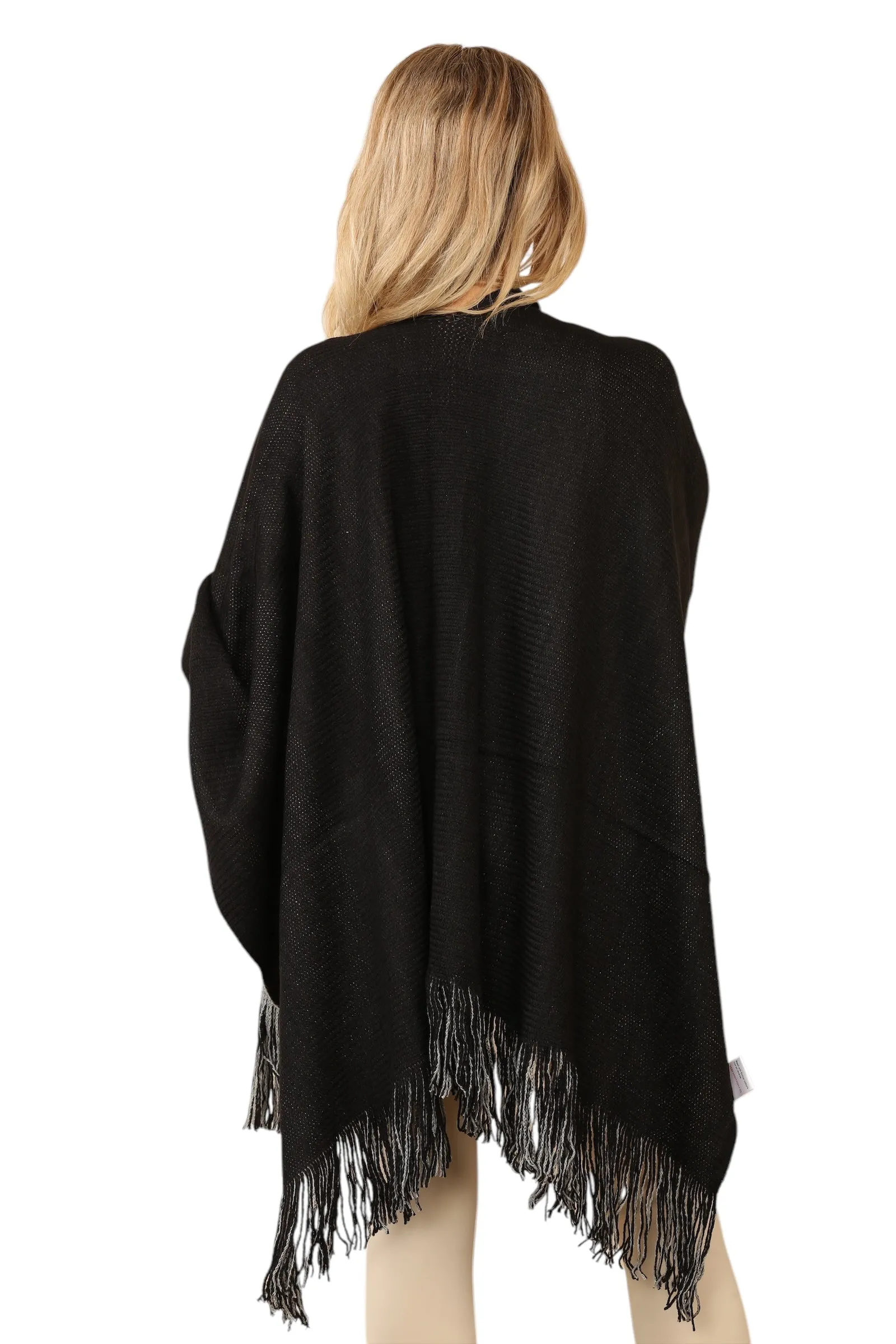 Reversible Plain Check Print Oversized Shawl