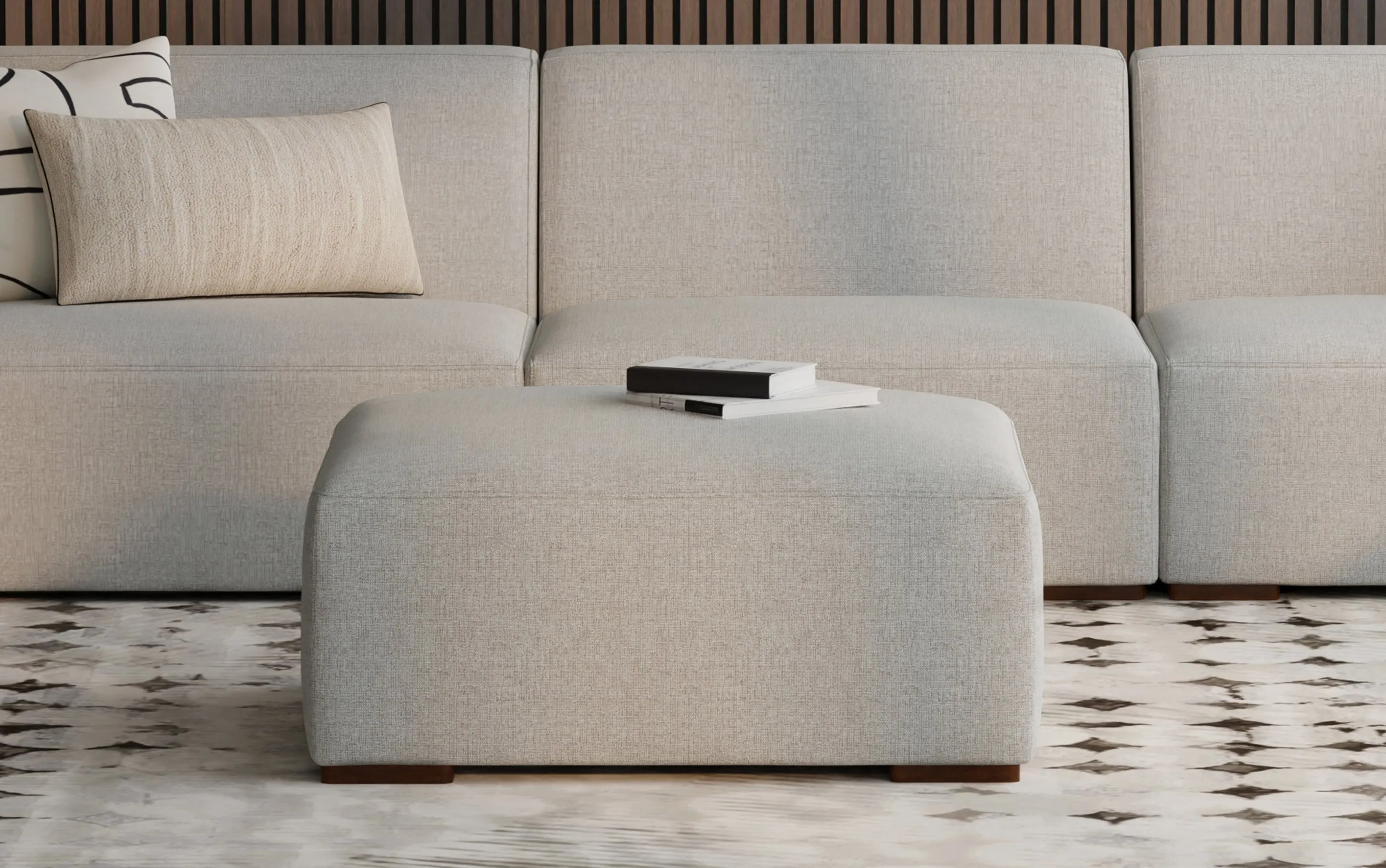 Rex Ottoman in Performance Fabric