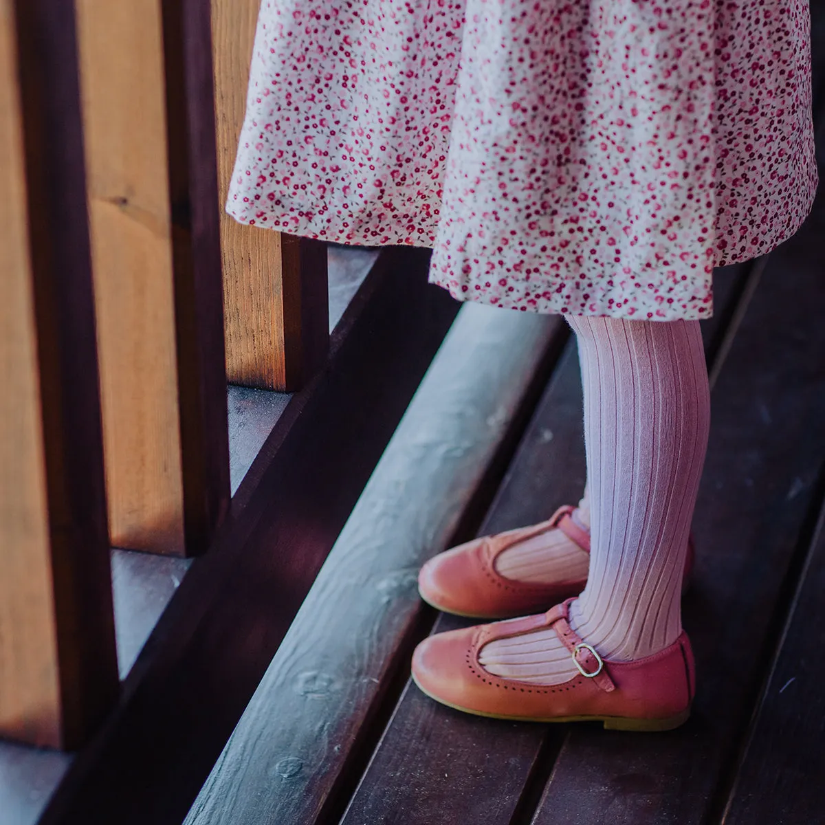 Ribbed Tights Dusty Pink