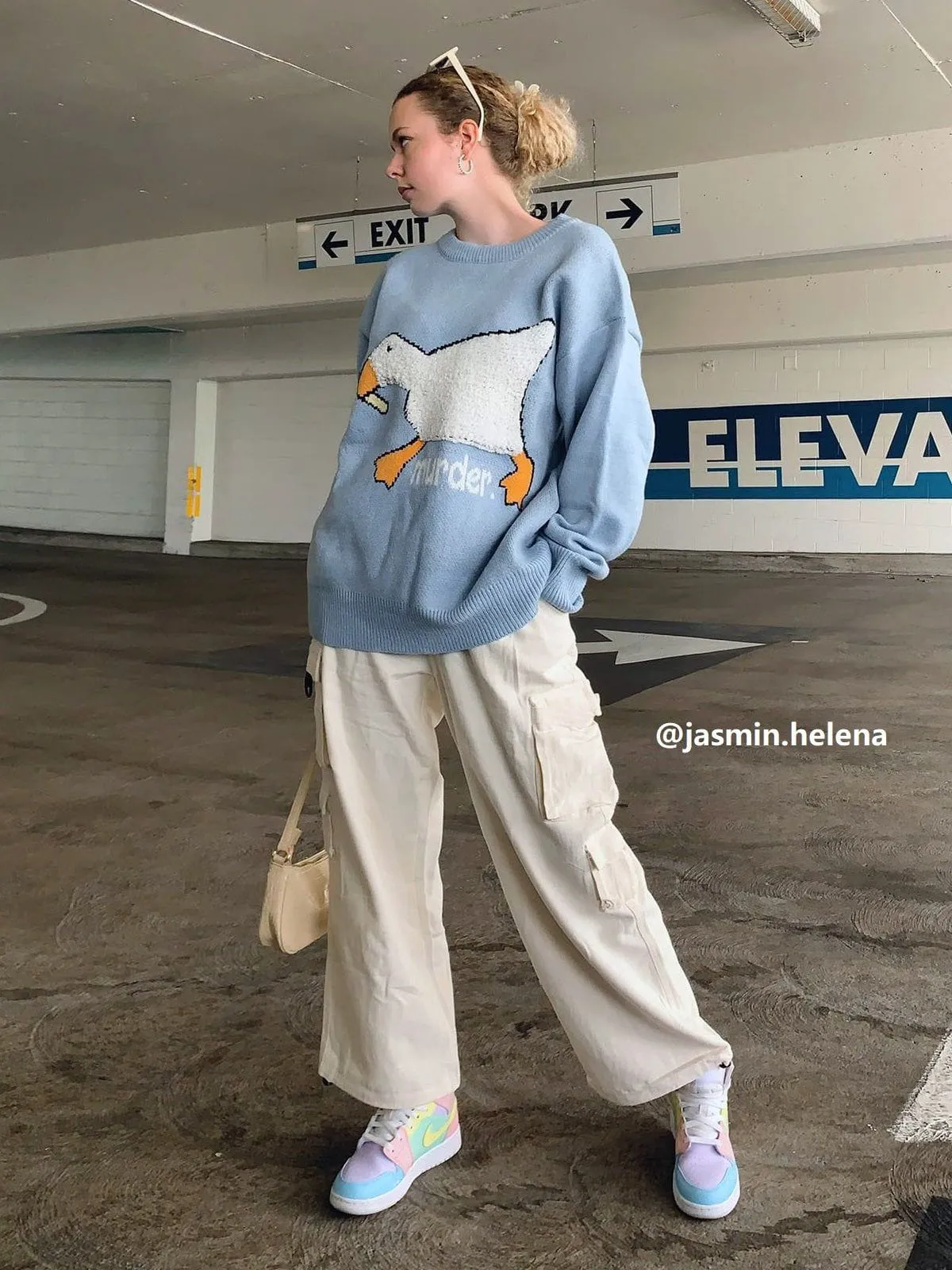 Rimiro - Cute Murder Goose Pattern Knit Sweater