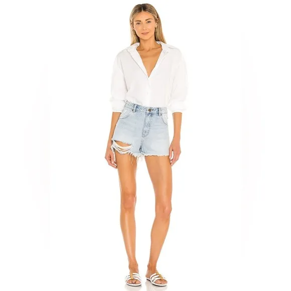 Rolla’s Dusters high rise slim Layla Beach jean shorts