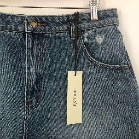 ROLLA'S 30 Dusters High Rise Slim Denim Shorts in Old Rip 0294