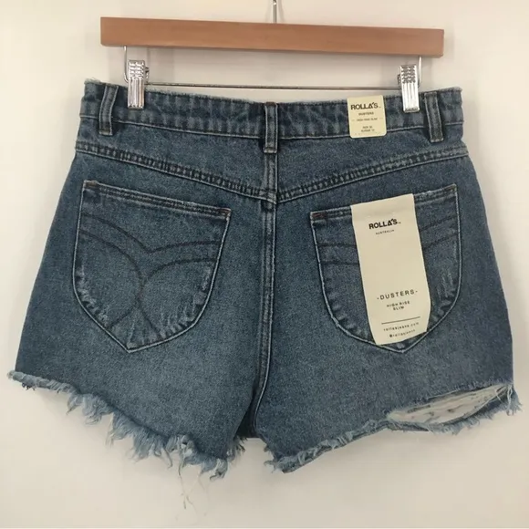 ROLLA'S 30 Dusters High Rise Slim Denim Shorts in Old Rip 0294