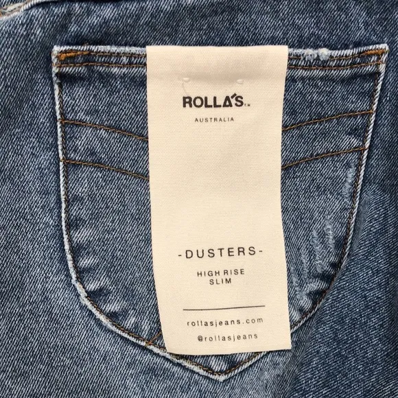 ROLLA'S 30 Dusters High Rise Slim Denim Shorts in Old Rip 0294