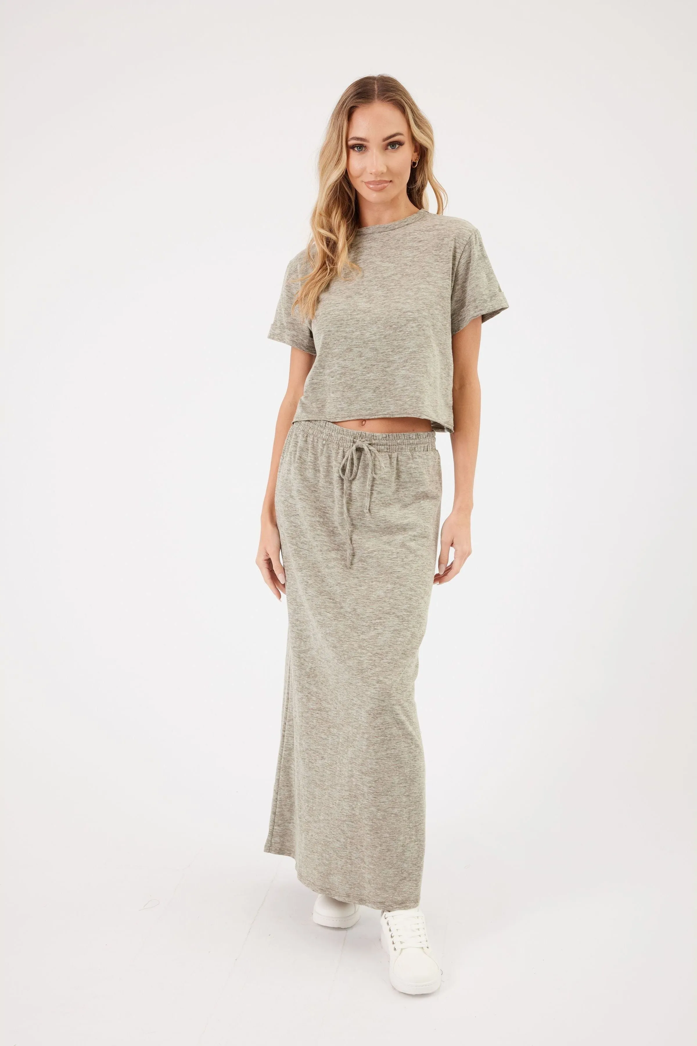 Rosie Cropped Tee - Army