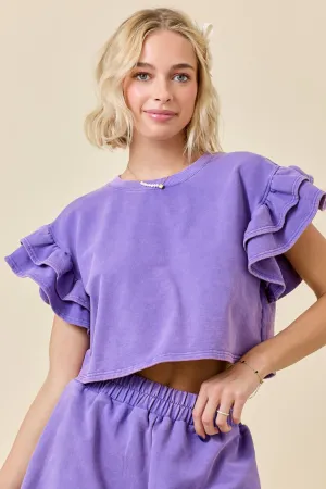 Ruffle Slv Boxy Top