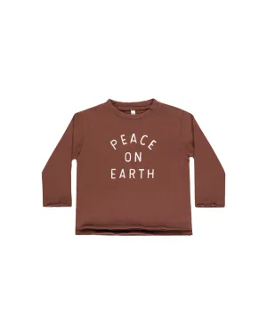 RYLEE   CRU Raw Edge Long Sleeve Tee || Peace On Earth