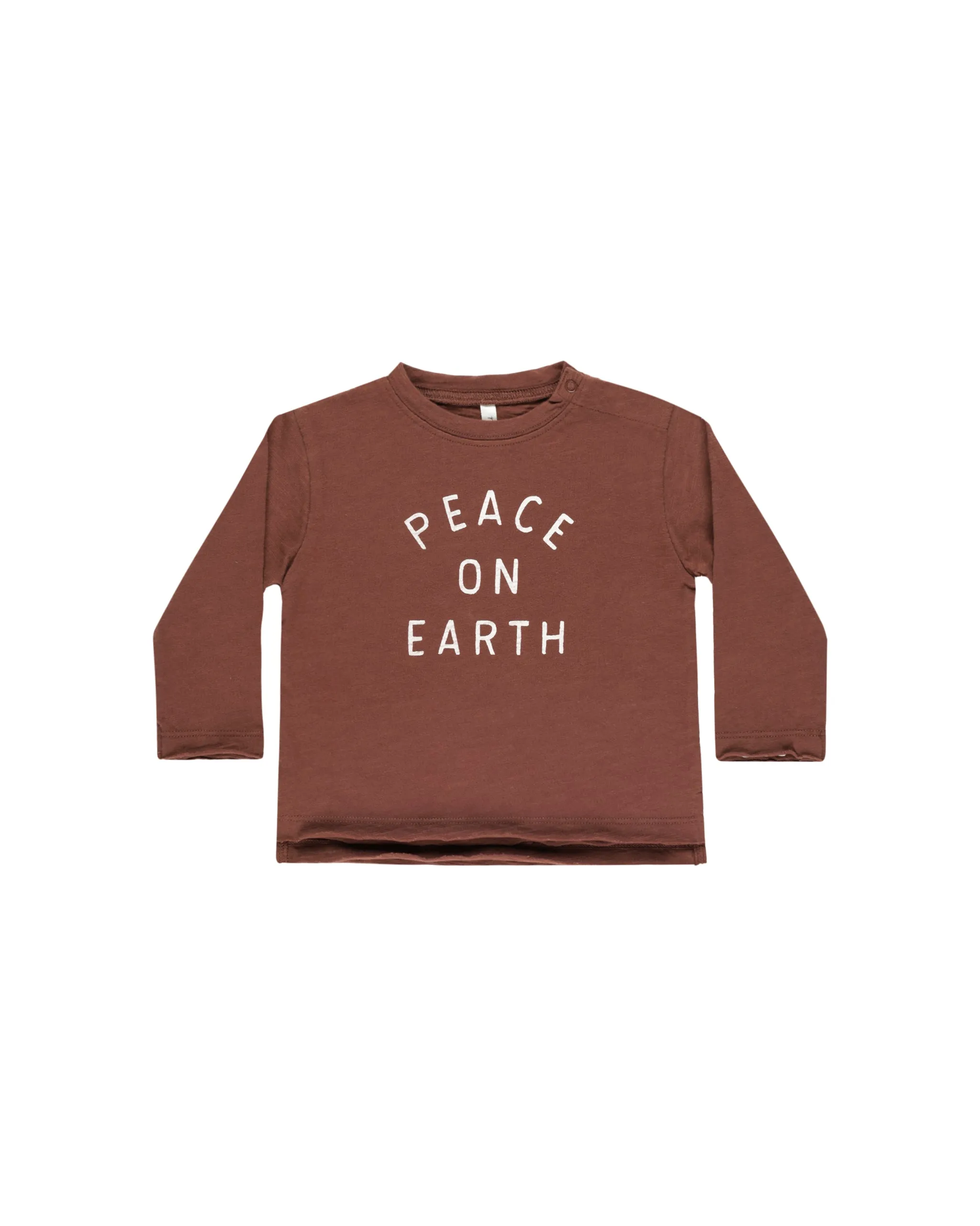 RYLEE   CRU Raw Edge Long Sleeve Tee || Peace On Earth