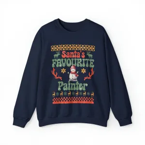 Santa's Fav Profession Painter Ugly Christmas Sweatshirt