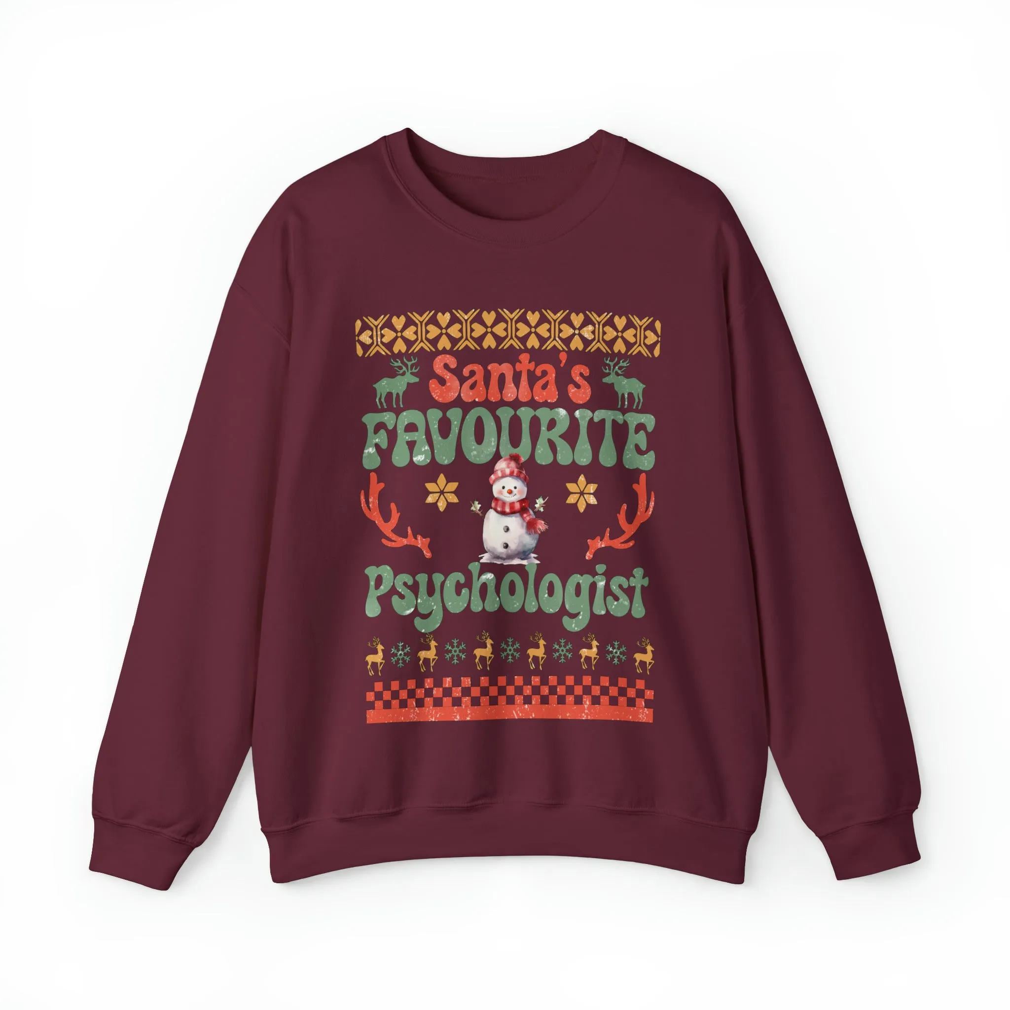 Santa's Fav Profession Psychologist Ugly Christmas Sweatshirt