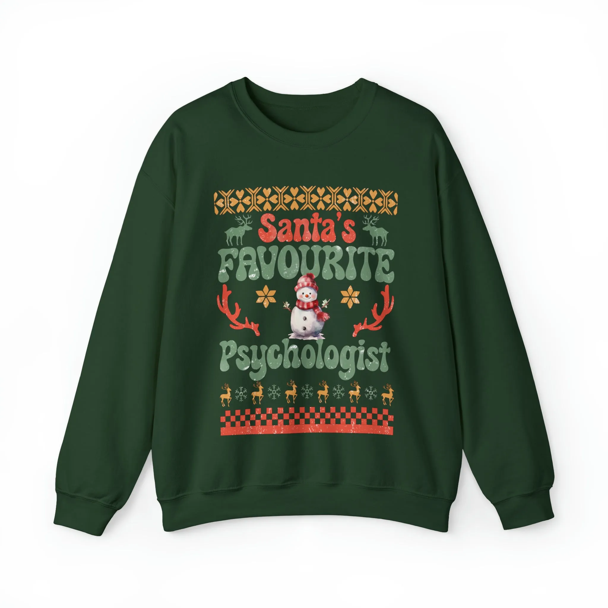 Santa's Fav Profession Psychologist Ugly Christmas Sweatshirt