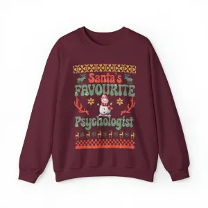 Santa's Fav Profession Psychologist Ugly Christmas Sweatshirt