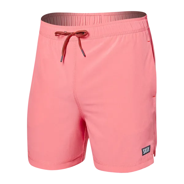 Saxx Mens Oh Buoy Stretch Volley 5" Swim Short - Flamingo