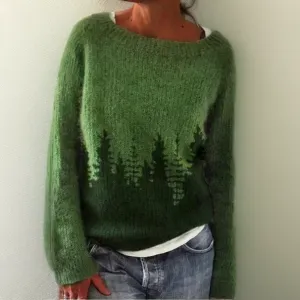 Scandinavian forest sweater - warm Norwegian women's pullover