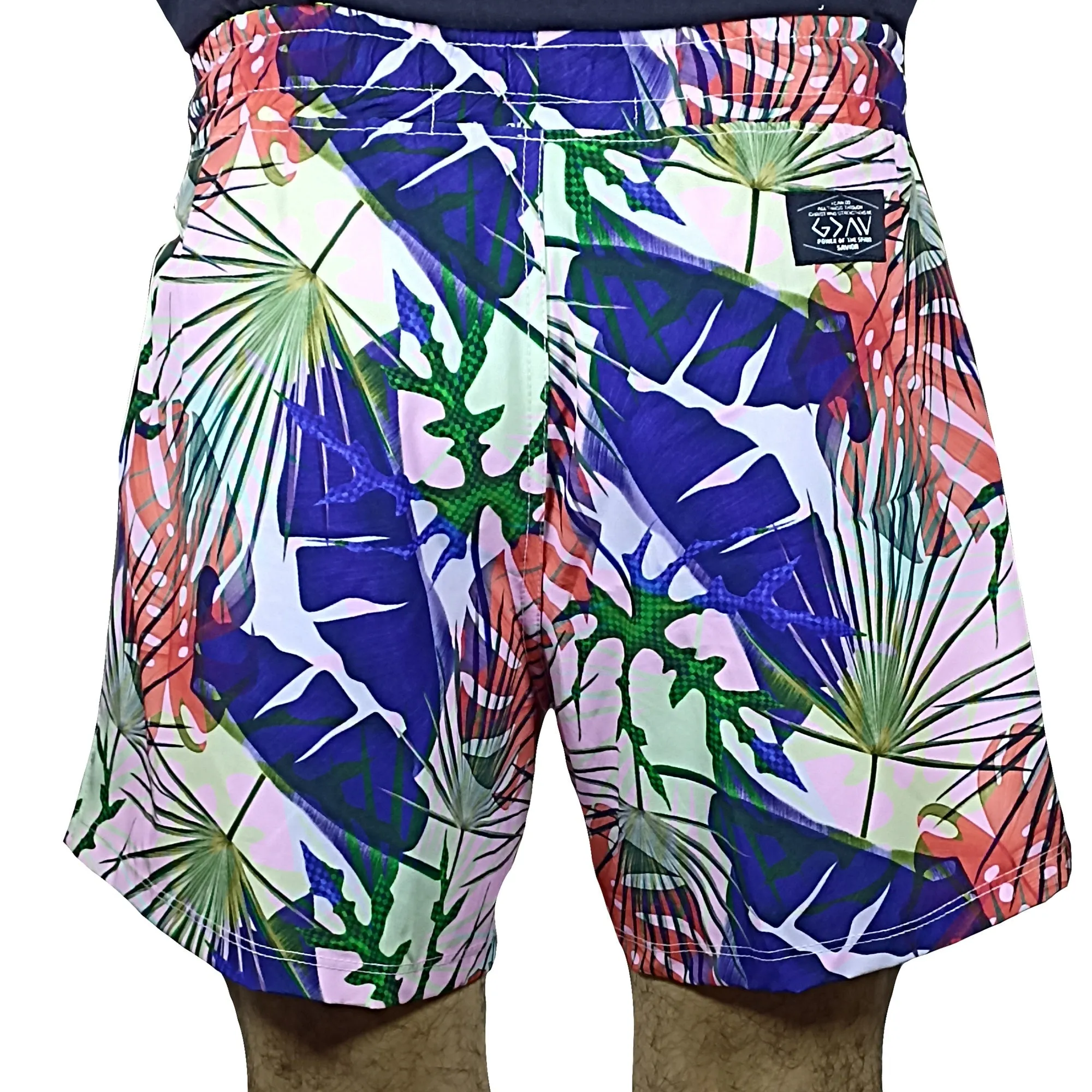 Short De Verano Estampado Para Hombre - Azul