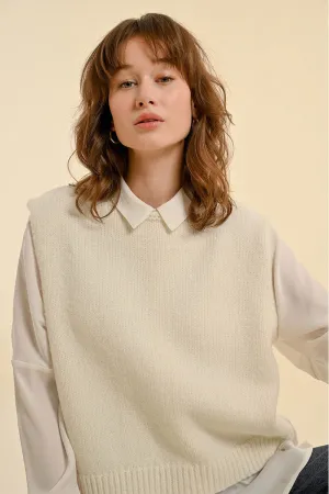 SHORT SLEEVELESS SWEATER