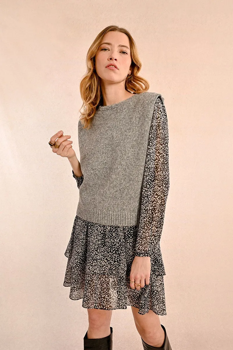 SHORT SLEEVELESS SWEATER