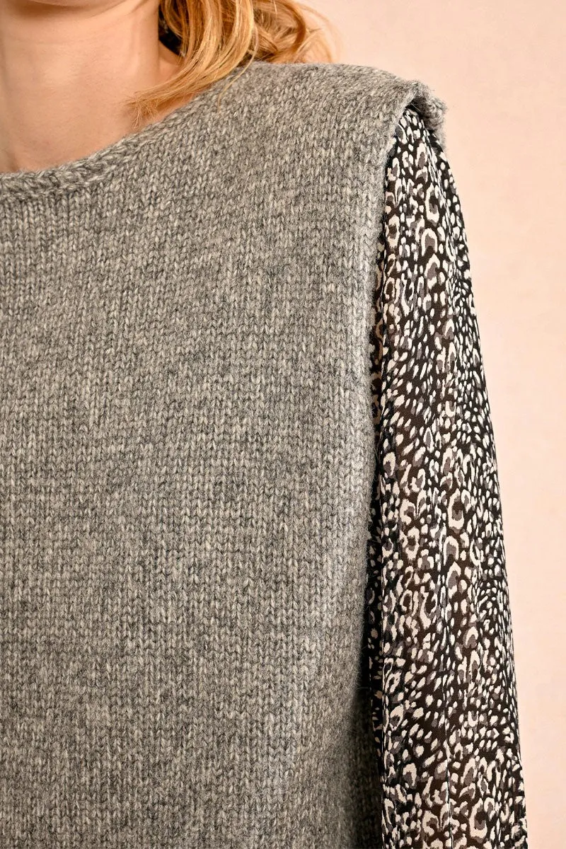 SHORT SLEEVELESS SWEATER