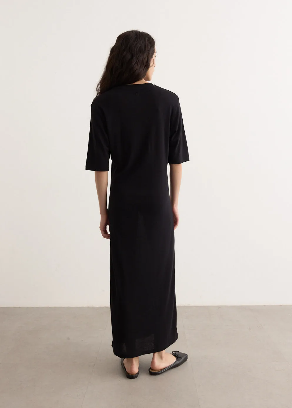 Short Sleeves Long Dress