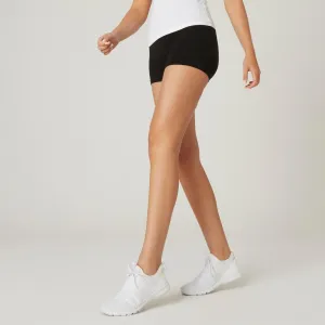 Short slim Fitness Femme - 500 Noir