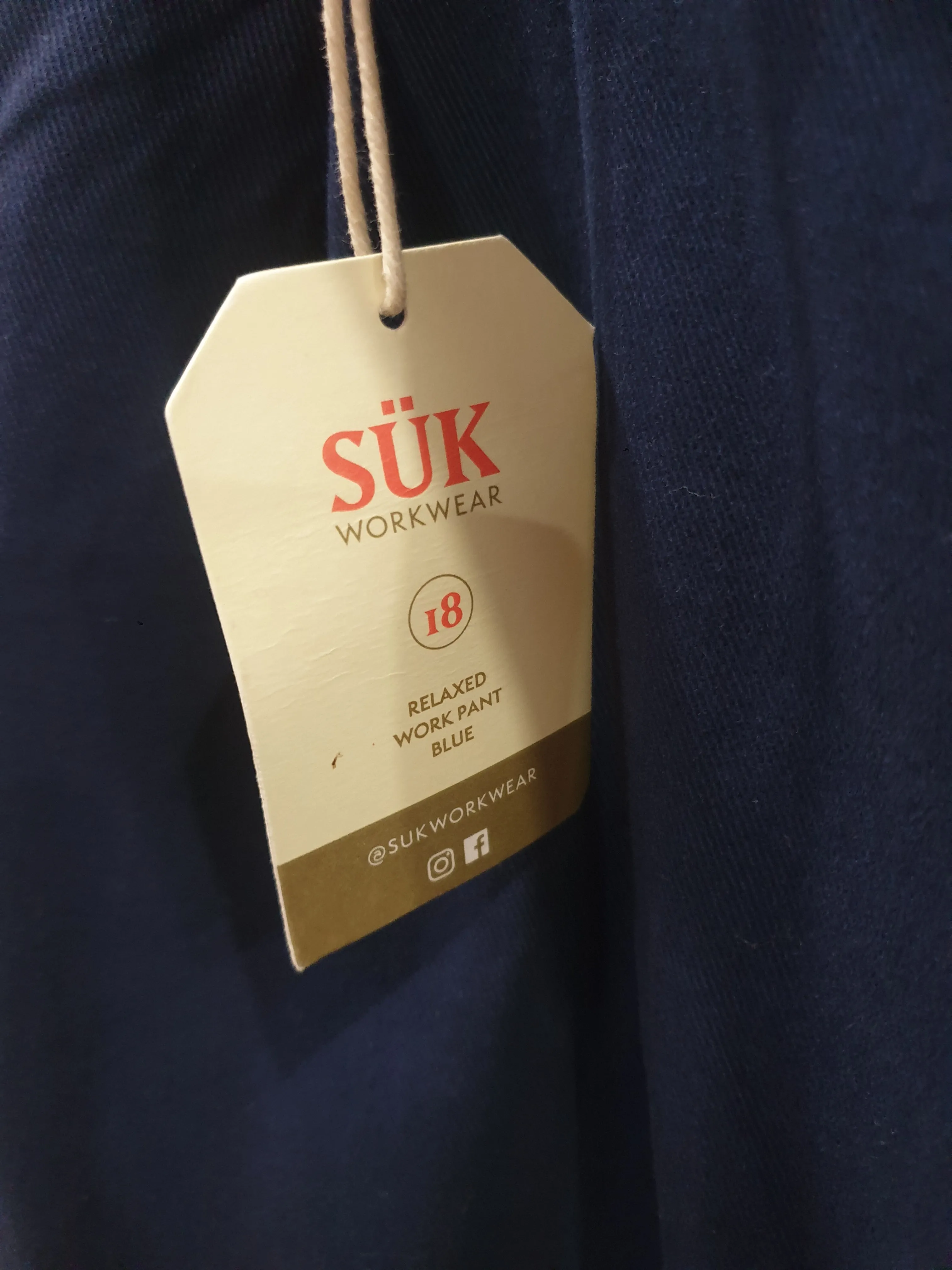 SÜK Workwear navy slim pant size 18