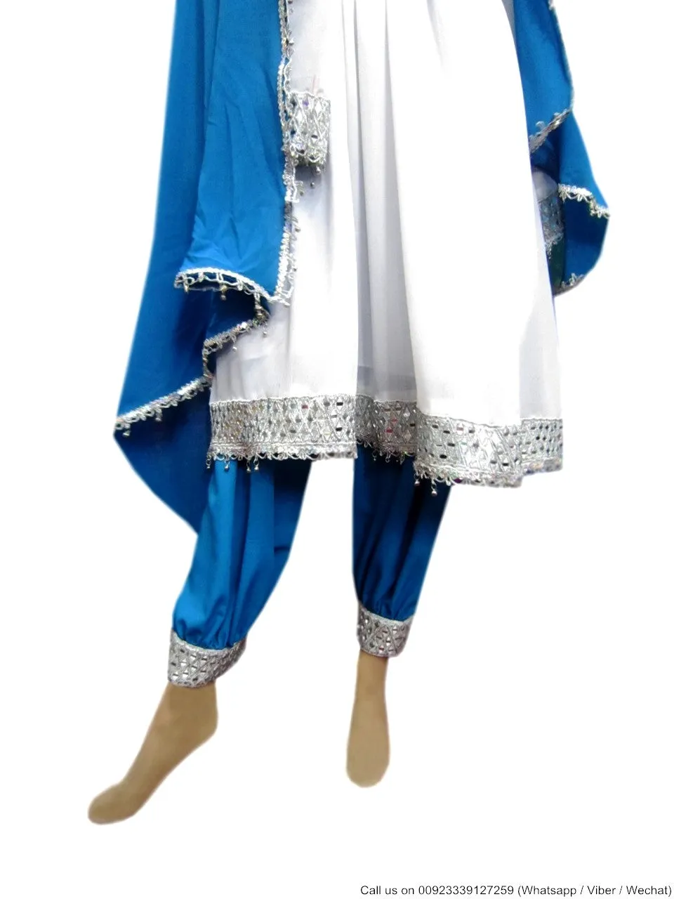 Sky Blue and White Dress