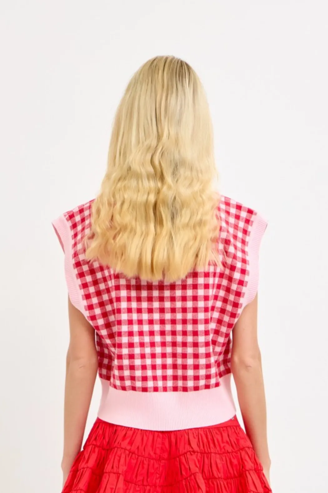 S/L Plaid Knit Top