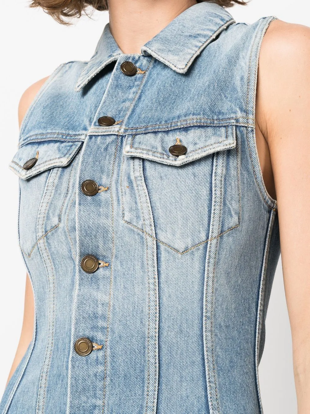Sleeveless denim dress