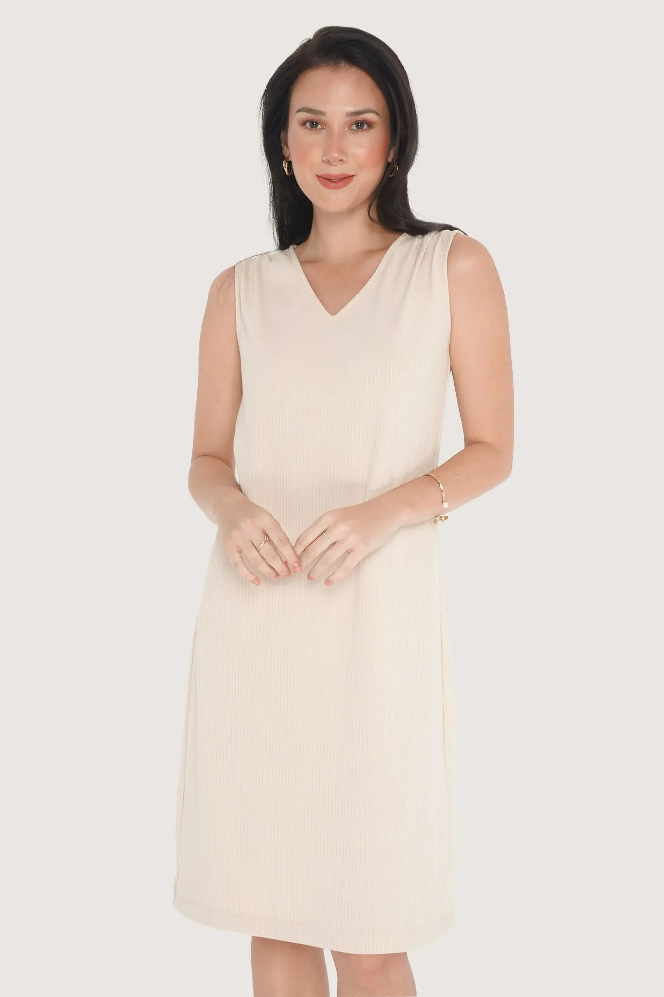 Sleeveless V-Neck Shift Dress