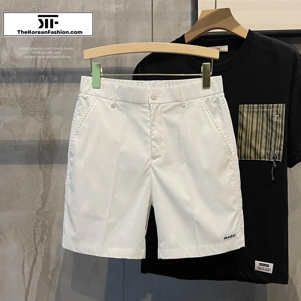 Slim Elastic Waist Shorts