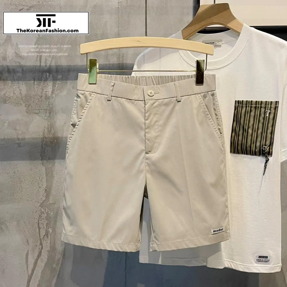 Slim Elastic Waist Shorts
