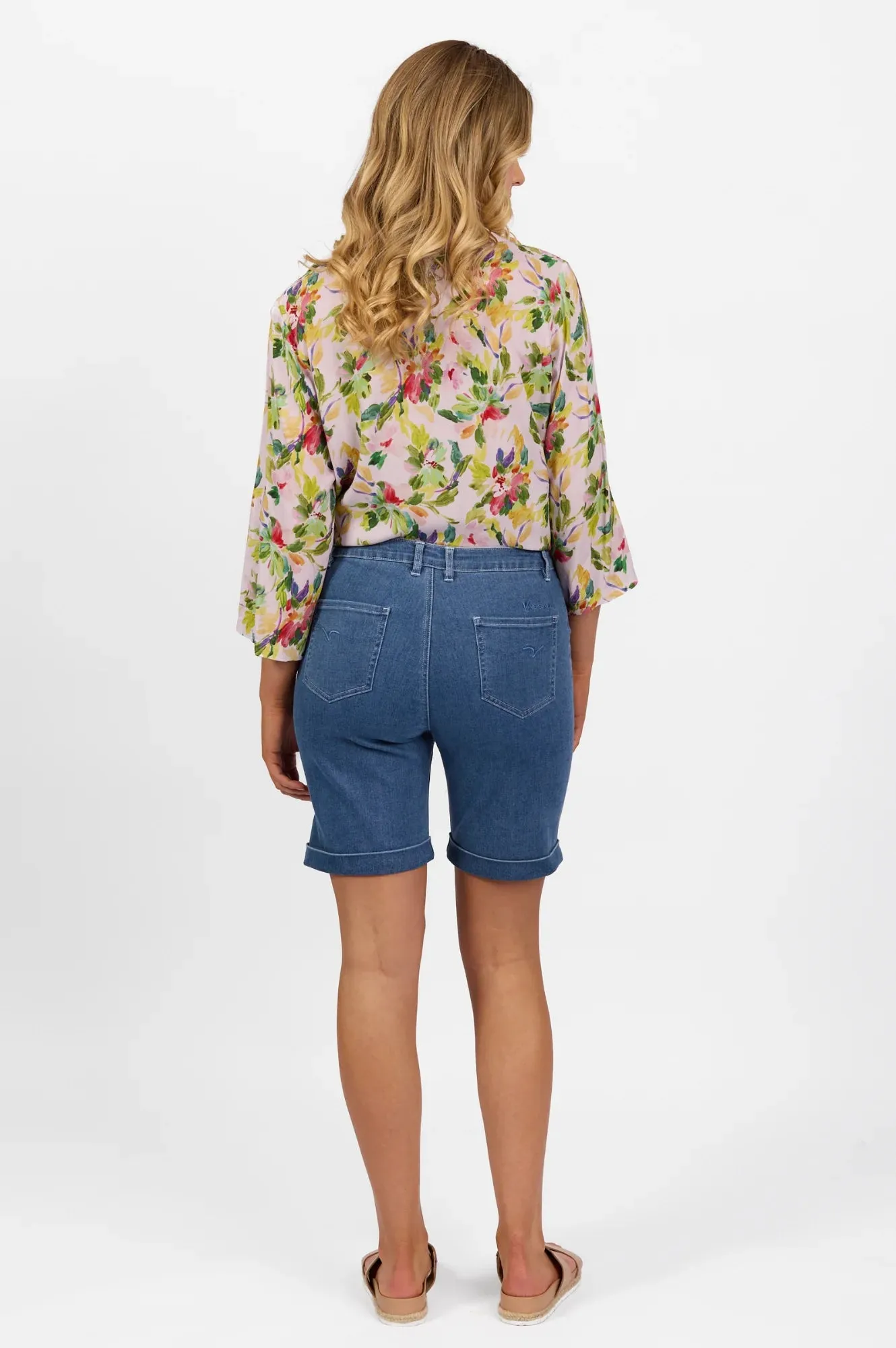 Slim Leg Above Knee Short - Blue Hue