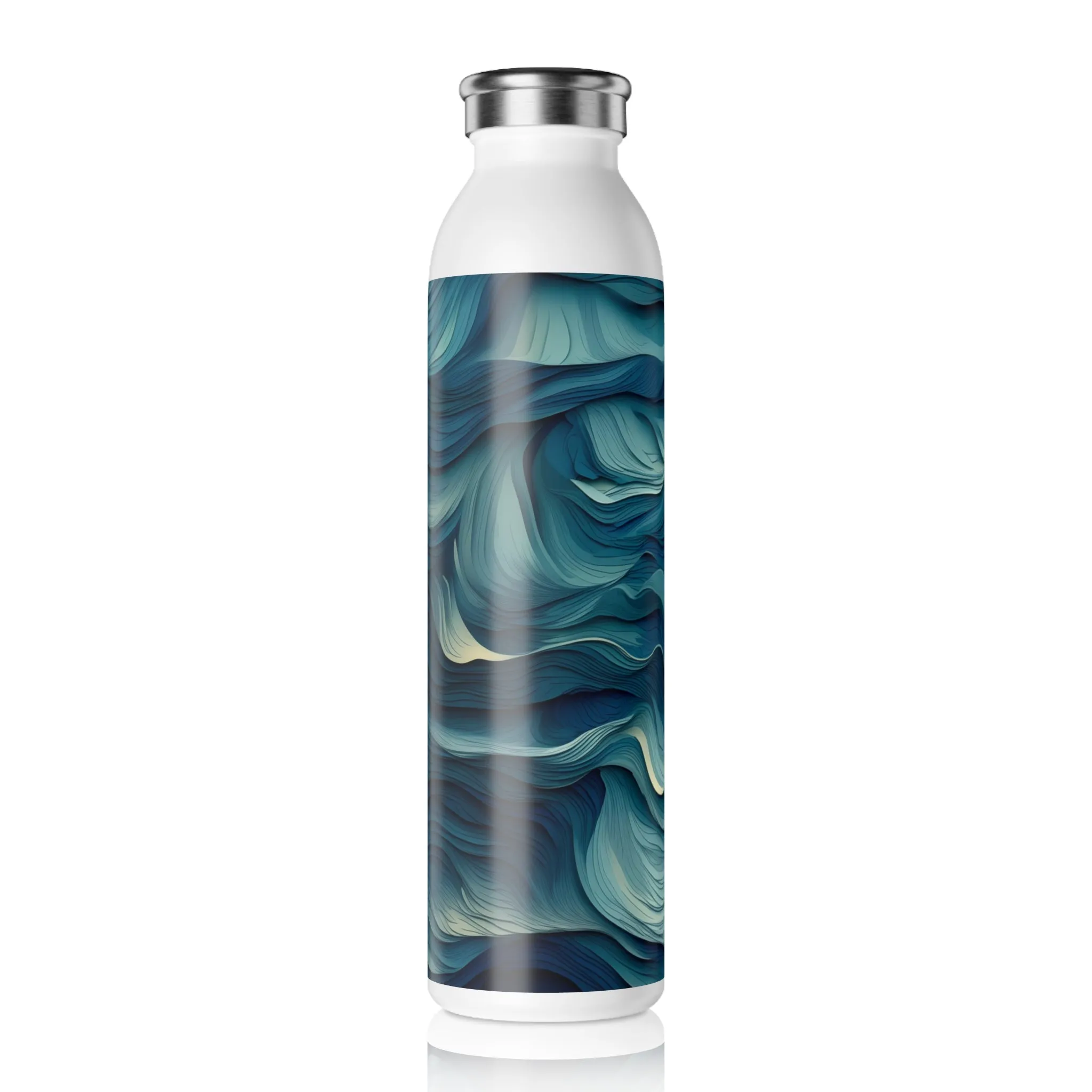 Slim Water Bottle - Jehanne Tadasana Ocean Waves