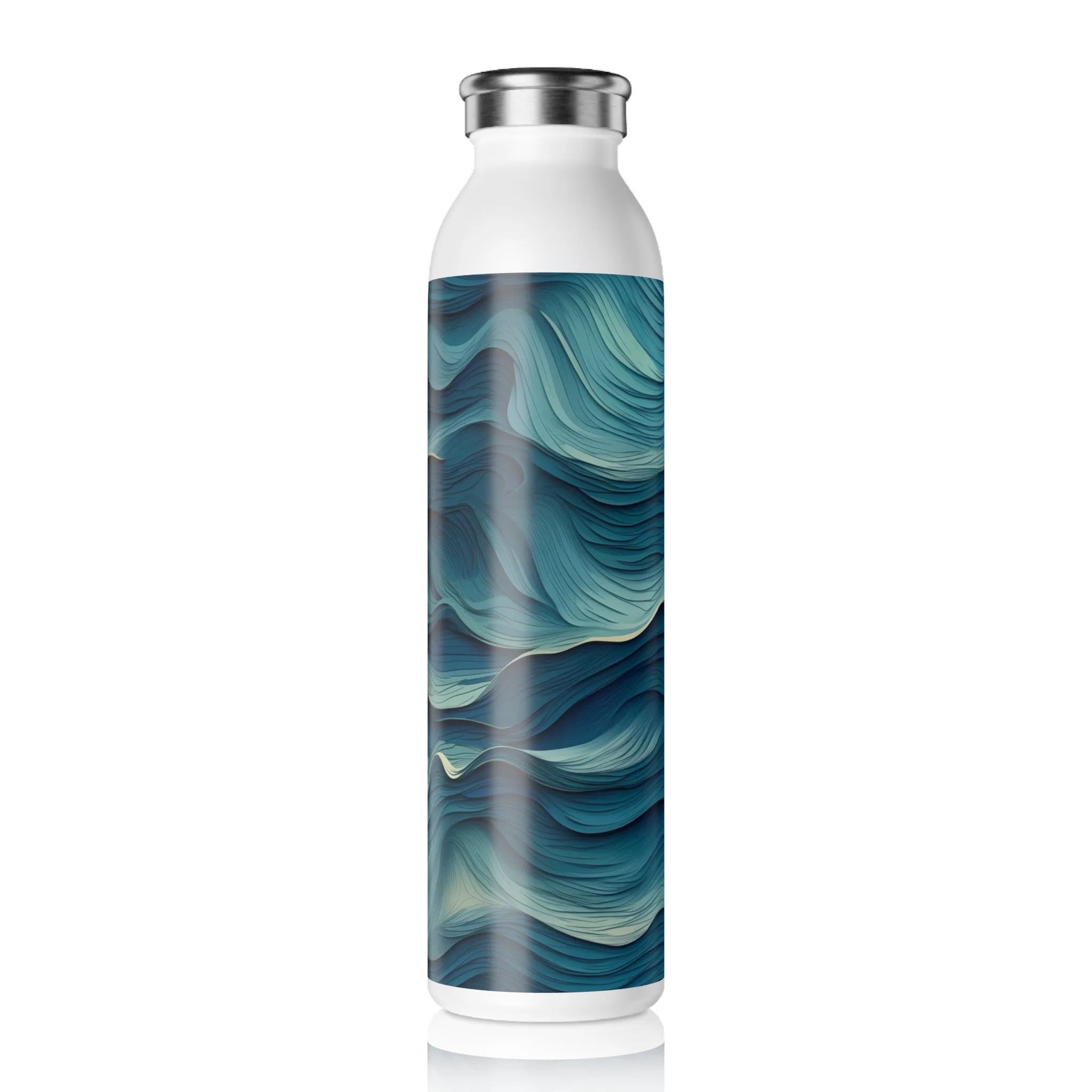 Slim Water Bottle - Jehanne Tadasana Ocean Waves