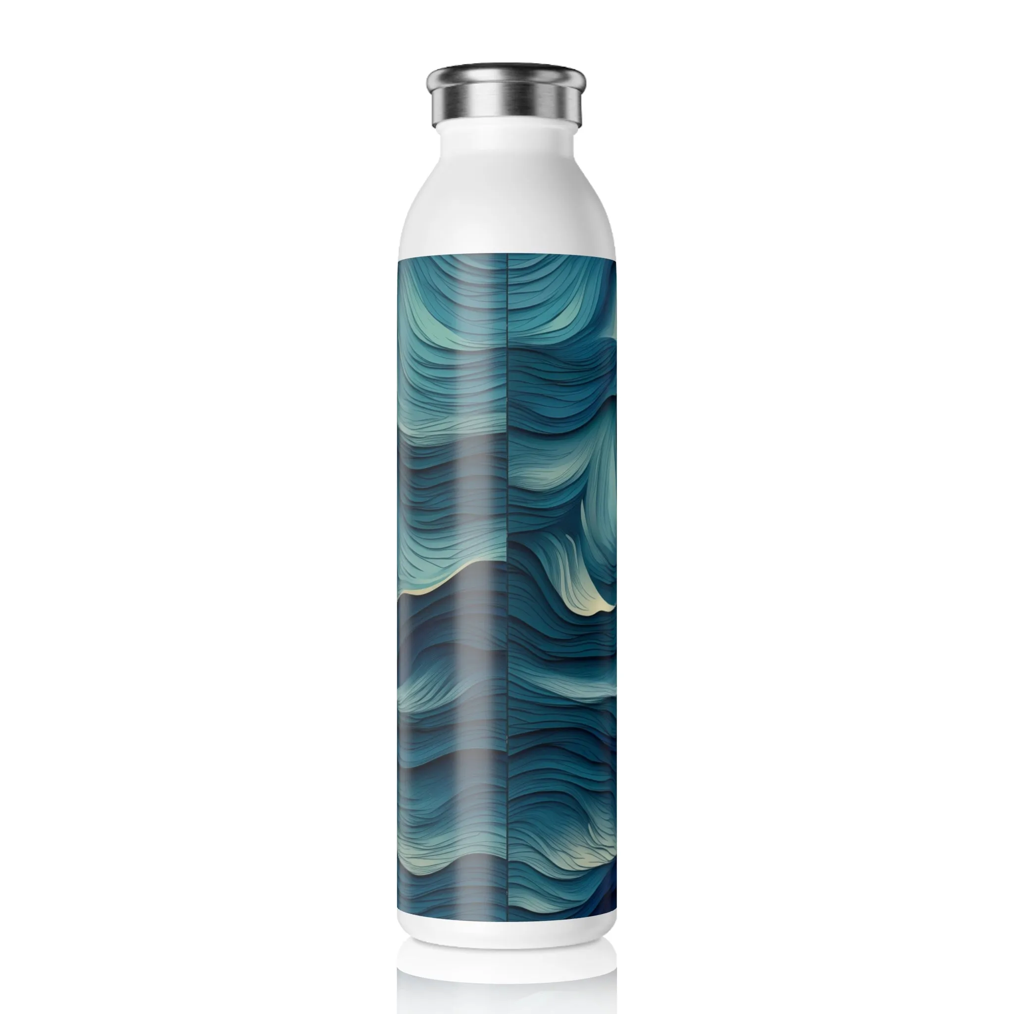 Slim Water Bottle - Jehanne Tadasana Ocean Waves