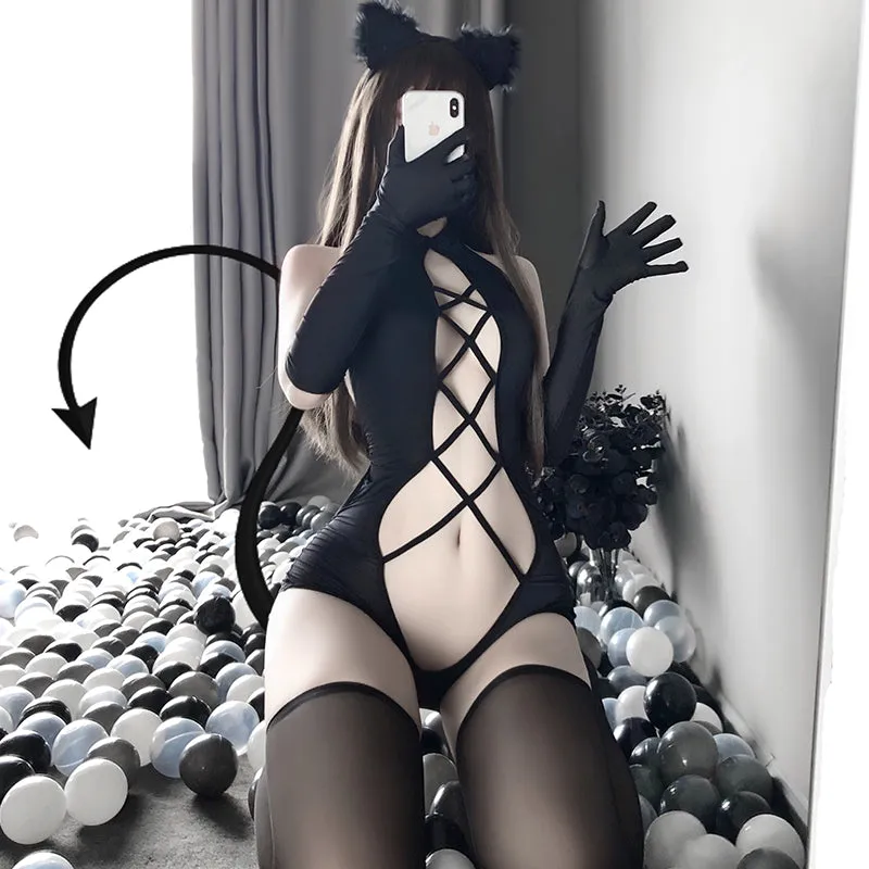 slit bodysuit KF705755