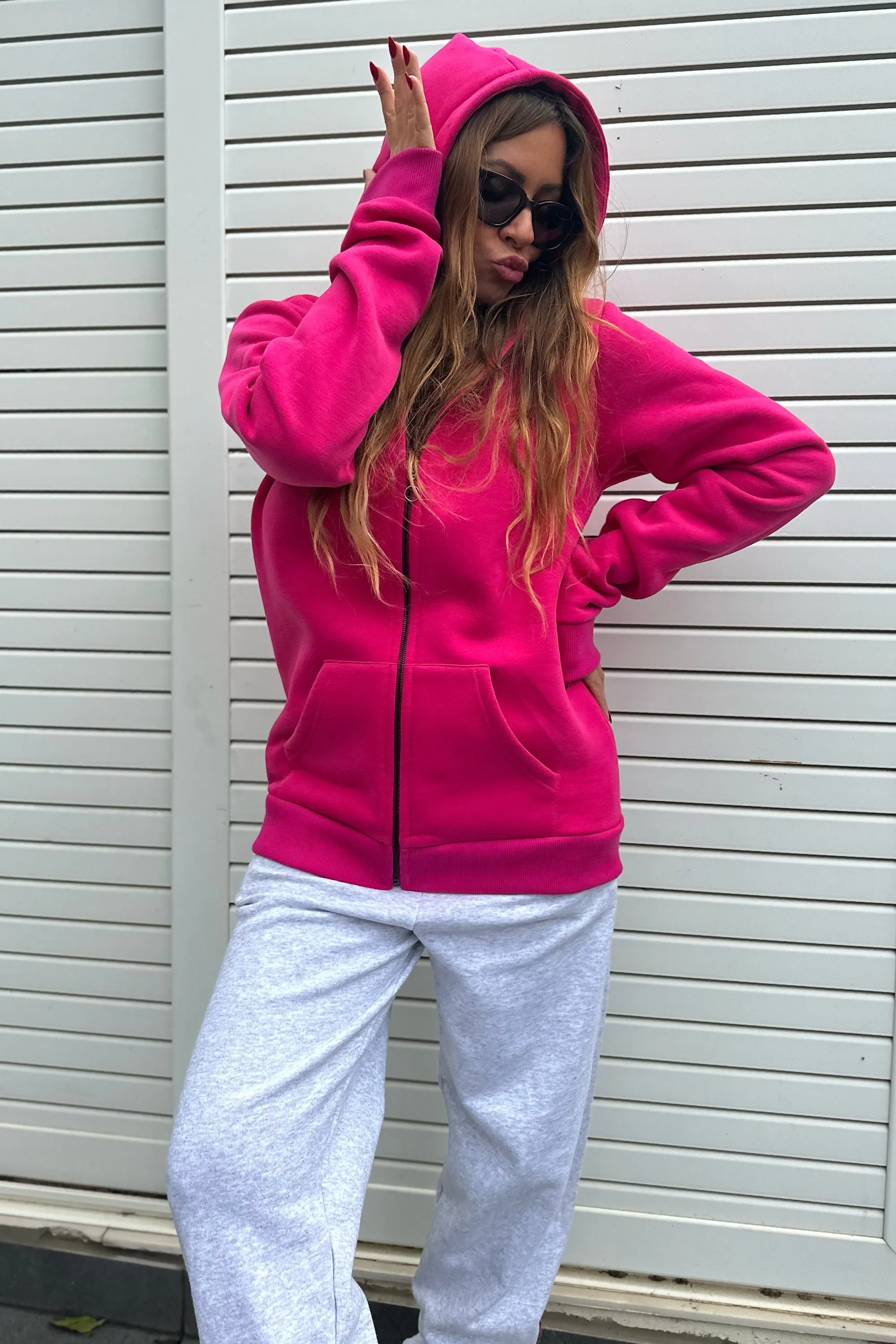 SMILE HAND PAINTED ZIP HOODIE