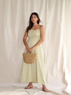 Smocking Detail Maxi Dress