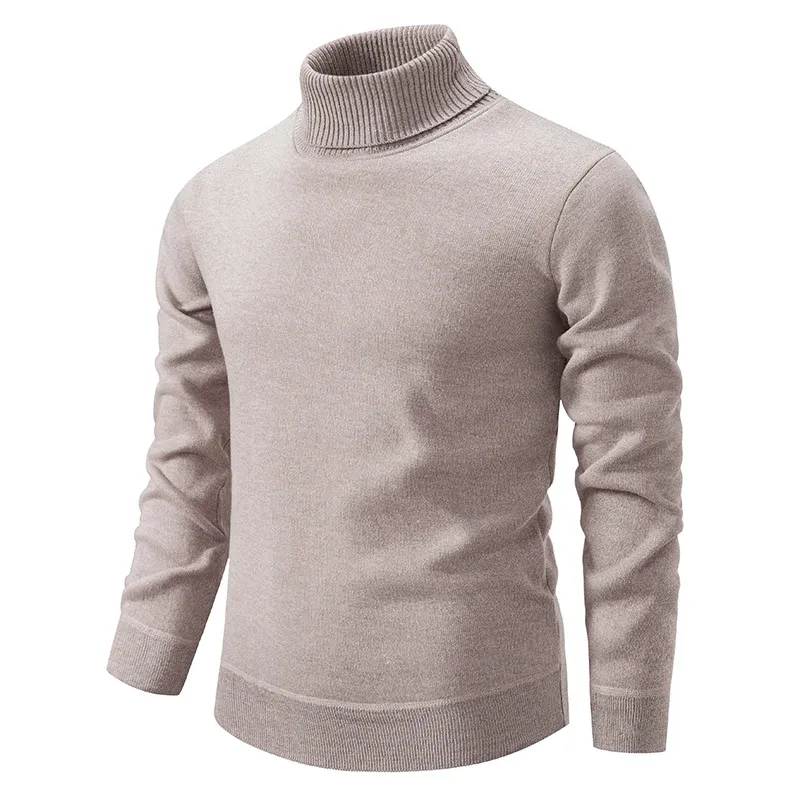 Soft, luxurious turtleneck polo shirt with roll neck