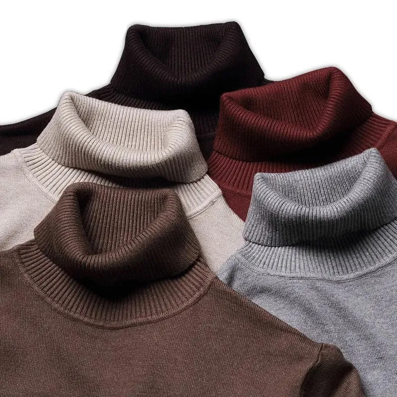 Soft, luxurious turtleneck polo shirt with roll neck