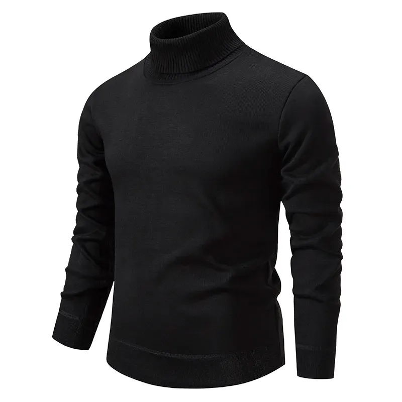 Soft, luxurious turtleneck polo shirt with roll neck