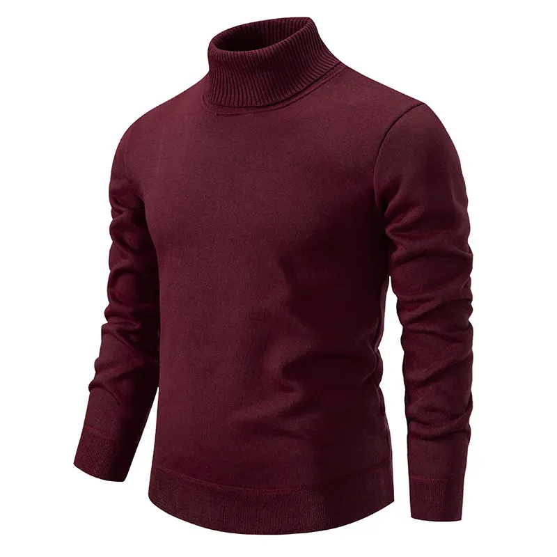 Soft, luxurious turtleneck polo shirt with roll neck