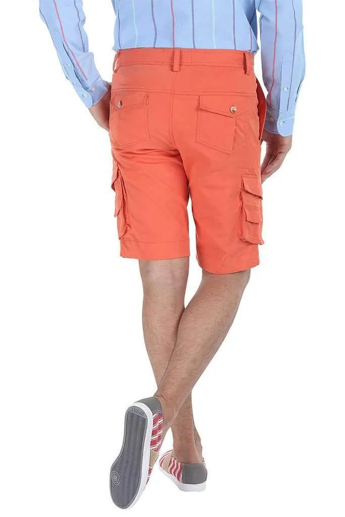 Solid Cotton Twill Slim Fit Shorts