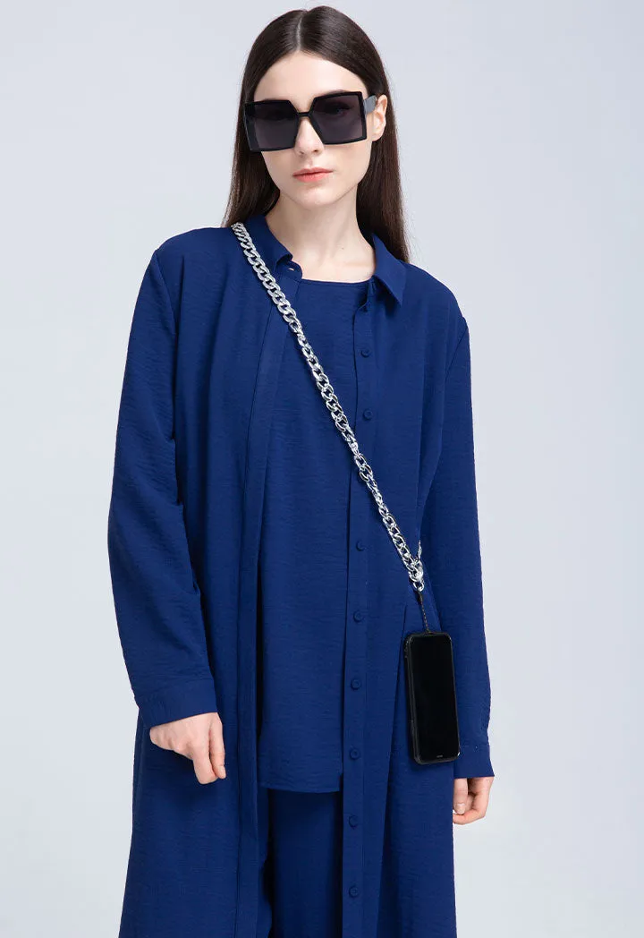 Solid Maxi Shirt Dress