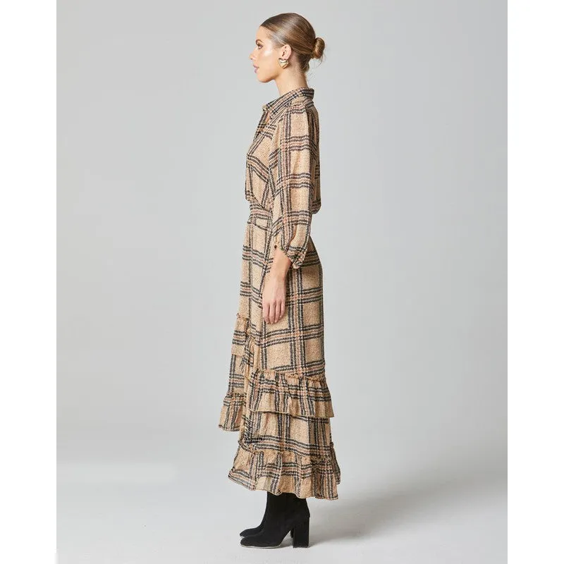 Something Beautiful Midi Puff Sleeve Shirt Dress