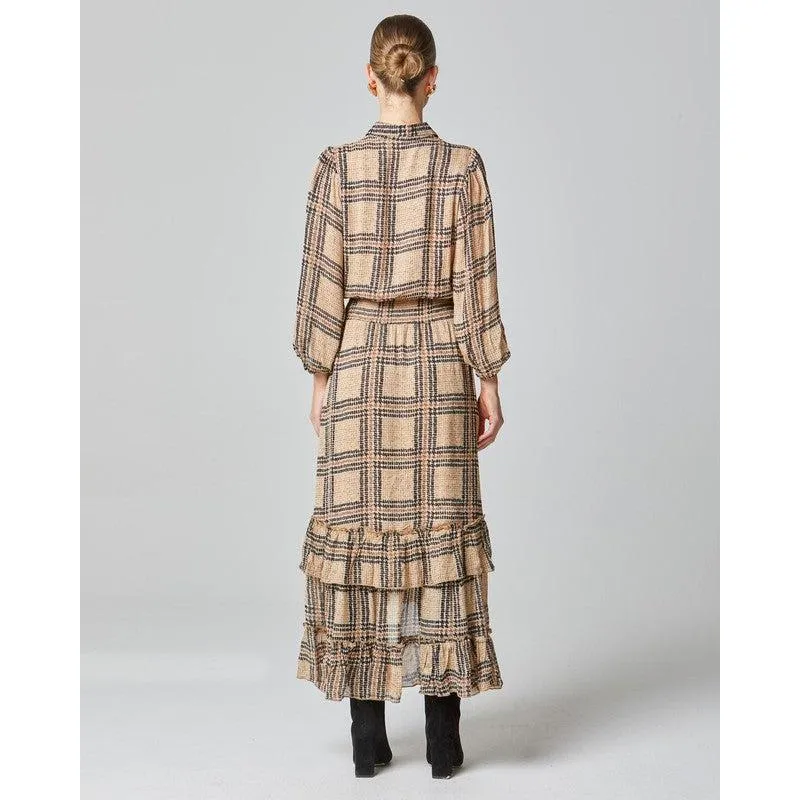 Something Beautiful Midi Puff Sleeve Shirt Dress