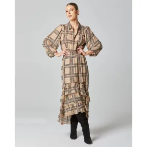 Something Beautiful Midi Puff Sleeve Shirt Dress