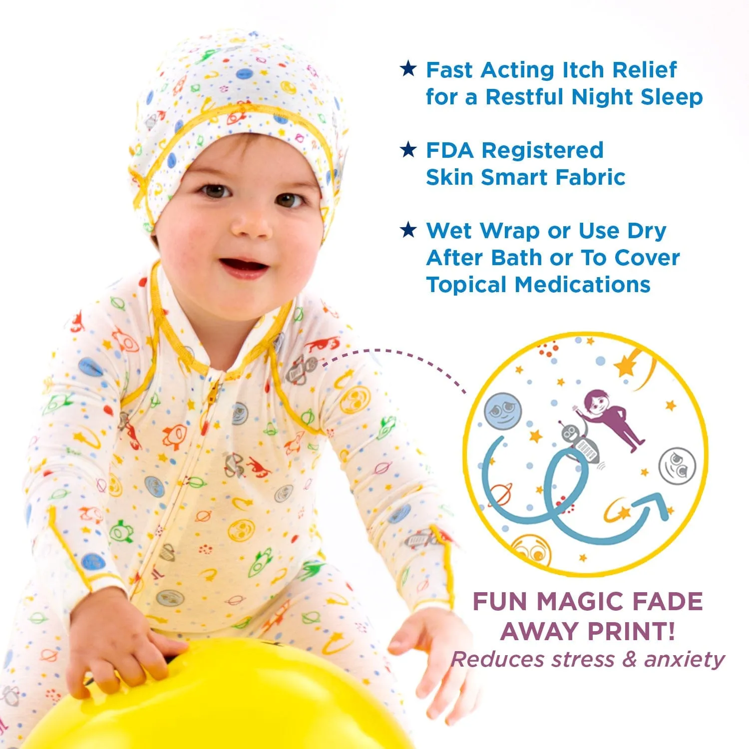 Soothems Eczema Cradle Cap for Babies | Sleep Cap May Also Be Used for Wet Wrap Therapy | Itch Relief Clothing