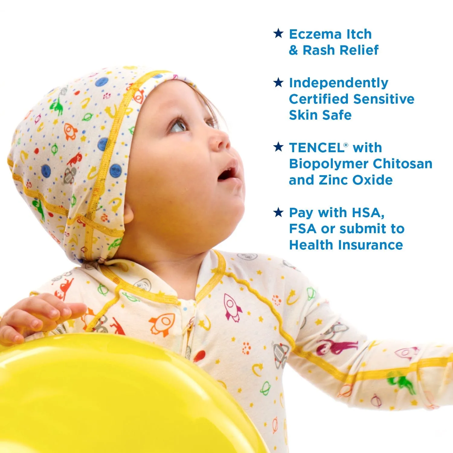 Soothems Eczema Cradle Cap for Babies | Sleep Cap May Also Be Used for Wet Wrap Therapy | Itch Relief Clothing