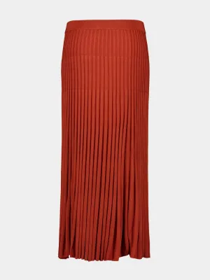 Spice Pleated Knit Midi Skirt